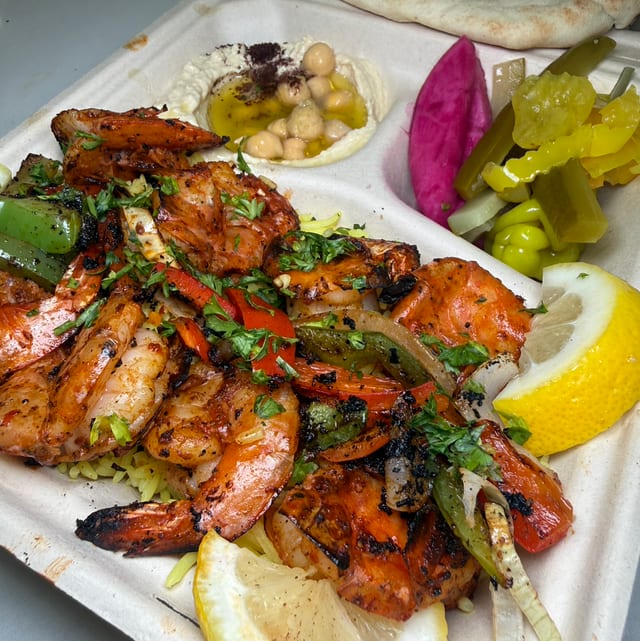 Shrimp Kebab Plate.